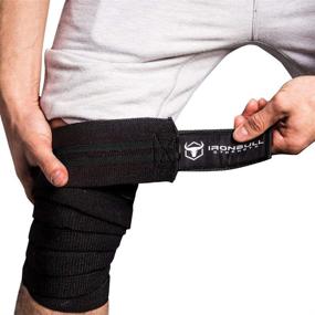 img 2 attached to 🏋️ 80" Elastic Knee Wraps (1 Pair) for Weightlifting, Powerlifting, and Fitness: Support, Compression, and Straps for Squats at the Gym