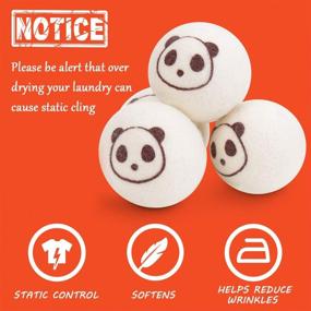 img 1 attached to Cute Panda Wool Dryer Balls - 6 Pack, Reusable Eco-Friendly Organic Fabric Softener by iLiveX - Premium Quality Natural Alternative to Dryer Sheets, Plastic Laundry Balls & Liquid Softener