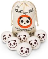 cute panda wool dryer balls - 6 pack, reusable eco-friendly organic fabric softener by ilivex - premium quality natural alternative to dryer sheets, plastic laundry balls & liquid softener logo