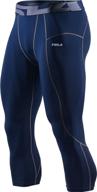 🏃 tsla men's 3/4 compression pants, running workout tights, capri cool dry athletic leggings, yoga gym base layer pack of 1 or 2 логотип