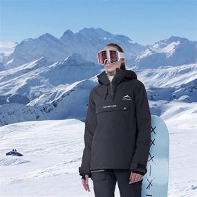 img 1 attached to 🧥 Women's Waterproof Ski Jacket: Stay Warm and Dry in the Snow with our Hooded Windbreaker Coat