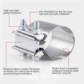 img 2 attached to 🔧 SPEEDWOW 2.0 Inch Butt Joint Stainless Steel Exhaust Clamp 2 PCS - High-Quality Coupler Sleeve for Strong Connection