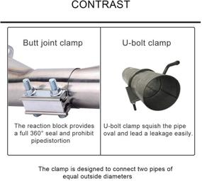 img 1 attached to 🔧 SPEEDWOW 2.0 Inch Butt Joint Stainless Steel Exhaust Clamp 2 PCS - High-Quality Coupler Sleeve for Strong Connection