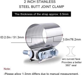 img 3 attached to 🔧 SPEEDWOW 2.0 Inch Butt Joint Stainless Steel Exhaust Clamp 2 PCS - High-Quality Coupler Sleeve for Strong Connection