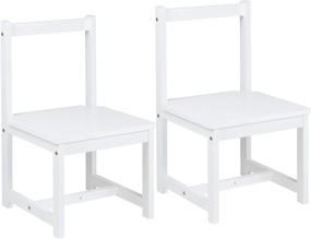 img 1 attached to 🪑 White Kids Activity Chair Set, 23.8-Inch Height - 2-Pack, Made of Solid Wood - Amazon Basics