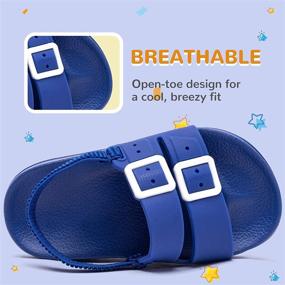img 2 attached to 👣 Comfortable Slide Sandals: Perfect Slip-On Footbed Water Shoes for Toddler Boys and Girls to Enjoy at the Beach or Pool