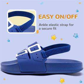 img 1 attached to 👣 Comfortable Slide Sandals: Perfect Slip-On Footbed Water Shoes for Toddler Boys and Girls to Enjoy at the Beach or Pool