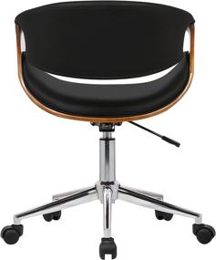 img 1 attached to 🪑 Stylish and Comfortable Black Faux Leather Office Chair with Chrome Finish - Armen Living Geneva