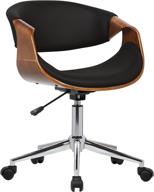 🪑 stylish and comfortable black faux leather office chair with chrome finish - armen living geneva logo