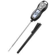 🌡️ brapilot ft200 digital food thermometer - instant read probe with backlit display for cooking bbq, kitchen, grill - waterproof & auto-off (black) logo