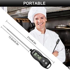 img 1 attached to 🌡️ BRAPILOT FT200 Digital Food Thermometer - Instant Read Probe with Backlit Display for Cooking BBQ, Kitchen, Grill - Waterproof & Auto-Off (Black)