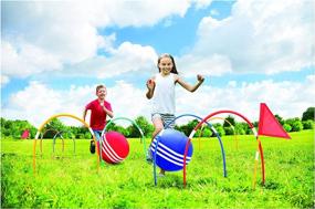 img 1 attached to 🎾 The Lakeside Collection Kick Croquet Outdoor Giant Game Set: 11 Piece Fun for All Ages!