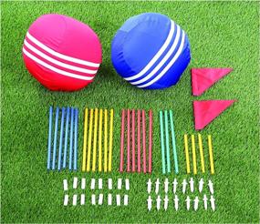 img 2 attached to 🎾 The Lakeside Collection Kick Croquet Outdoor Giant Game Set: 11 Piece Fun for All Ages!