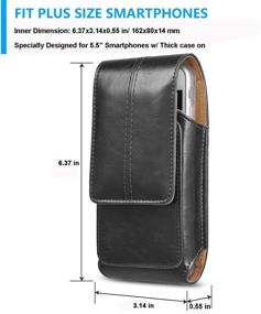 img 2 attached to 📱 Enhanced Suily Leather Phone Holster - Large Phone Belt Holster with Bonus Card Slot for iPhone Xs/8 Plus/7 Plus/6 Plus/Galaxy S10/S9/Note8 (Black 2)