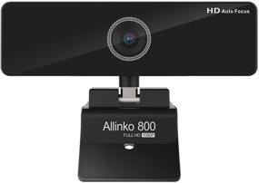 img 4 attached to 🎥 Allinko 800 Auto Focus Webcam 1080P with Noise Cancelling Mic, Web Camera Wide Screen Video Calling Recording Streaming, Skype Web Cam for Mac OS X Windows 10 8 7, Ideal for Remote Work