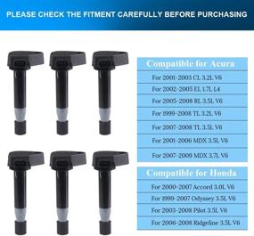 img 3 attached to 🔥 JDMON Ignition Coil Kit for Honda Accord Odyssey Pilot Ridgeline Acura MDX TL RL CL 3.0L 3.2L 3.5L V6 1999-2009 – OEM Replacements #30520P8EA01 30520P8FA01 30520RCAA02 (Pack of 6)