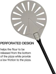 img 2 attached to Efficient 9'' Round Perforated Turning Pizza Peel with Detachable Handle: Choose between 32 or 47 inches for Easy Storage - G.a HOMEFAVOR Pizza Paddle for Baking Homemade Pizza Bread