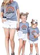 🌈 stylish mommy and me rainbow short sleeve t-shirt: perfect matching outfits for mother's day and summer! logo