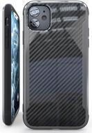 📱 nicexx iphone 11 case - carbon fiber pattern | 12ft drop tested | wireless charging compatible | black logo