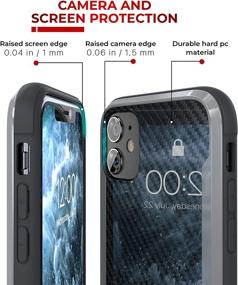 img 2 attached to 📱 Nicexx iPhone 11 Case - Carbon Fiber Pattern | 12ft Drop Tested | Wireless Charging Compatible | Black