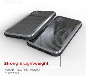 img 1 attached to 📱 Nicexx iPhone 11 Case - Carbon Fiber Pattern | 12ft Drop Tested | Wireless Charging Compatible | Black