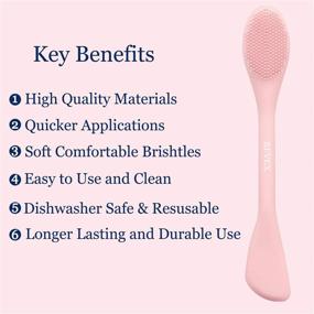 img 3 attached to 💖 REVEX Silicone Face Mask Applicator Makeup Brush: Double-Ended Facial Mask Brush for Mud, Clay, Charcoal Mixed Mask in Pink+Gray – Soft & Efficient Beauty Tool for Cream and Lotion Application