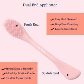 img 2 attached to 💖 REVEX Silicone Face Mask Applicator Makeup Brush: Double-Ended Facial Mask Brush for Mud, Clay, Charcoal Mixed Mask in Pink+Gray – Soft & Efficient Beauty Tool for Cream and Lotion Application