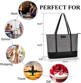 img 2 attached to 👜 Womens Laptop Tote Bag, Water Resistant Nylon, Fits 15.6-17 Inch Laptop, Lightweight Shoulder/Messenger Bag