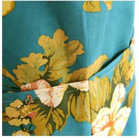 img 1 attached to 👩 Chic Retro Fashion Chef's Apron: Pretty Young 2-Pocket Design, Light Blue/White Flowers