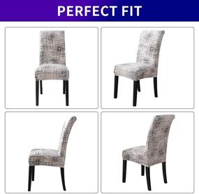 img 2 attached to 🪑 Printed Patterns Dining Room Chair Covers - Set of 4 | Easy Slip-on Stretchy and Washable | Great Home Party and Banquet Decor