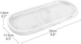 img 1 attached to White Marble Resin Vanity Tray - Oval Toilet Tank and Countertop Organizer for Bathroom, Kitchen, and Dresser - Ideal for Storing Soap, Shampoo, Candles, Towels, Jewelry, and Rings