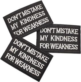 img 2 attached to 👕 U-Sky Cool Iron on Letters Patches for Jackets - 3pcs Don't Mistake My Kindness for Weakness Patch for Clothing, Backpacks, Bicycle Bags, Jeans, Vest - Size: 3.15x2 inch