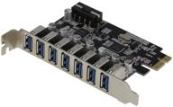 💻карта адаптера sedna pcie с 7 портами usb 3.0 и подключением питания molex - высокоскоростной контроллер nec хоста, 7 внешних портов. логотип