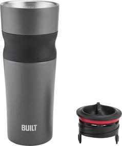 img 3 attached to 🥤 PureFlow Grip 360 Sip 16oz Double Wall Tumbler Charcoal - Stainless Steel 5253186