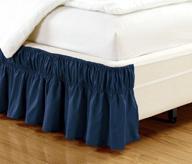 🛏️ 15-inch fall navy blue ruffled elastic bed skirt - fits twin, twin xl, and full size beds - high thread count microfiber - dust ruffle with soft & wrinkle-free finish logo