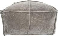 🪑 chic and comfy: creative co-op square cotton velvet pouf seating in timeless grey logo