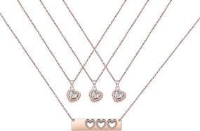 img 4 attached to Mother Daughter Necklace: Cubic Zirconia Love Pendant - Perfect Mother's Day Gift