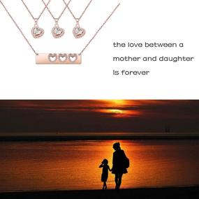 img 1 attached to Mother Daughter Necklace: Cubic Zirconia Love Pendant - Perfect Mother's Day Gift