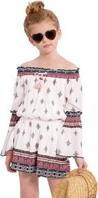 img 4 attached to 🌸 Chic & Stylish: Truly Me Girls' Long Sleeve Floral Romper (Size 7-16)