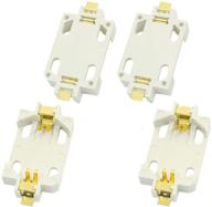 💡 qmseller 4pcs white surface mount smd cr2032 cell button battery holder socket - secure and convenient battery storage solution logo