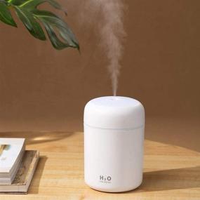 img 2 attached to 💦 Navy Blue USB Mini Cool Mist Humidifier for Bedroom, Office Room, Car, etc. - Colorful Personal Desktop Humidifier with Auto Shut-Off, 2 Mist Modes, Super Quiet