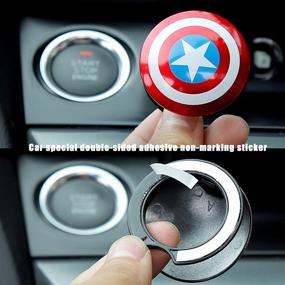 img 3 attached to 🛡️ Captain America Car Start Button Cover, Durable ABS Engine Start Button Cover with Captain America Design, Stylish Captain America Auto Start Ring Cover