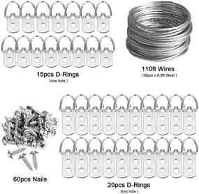 img 3 attached to 🖼️ Lumuasky Picture Hanging Wire Kit - D Ring Picture Hangers with Screws, Supports up to 30lb for Wall Mounting - Includes Storage Box (112pcs Hangers)