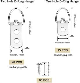 img 2 attached to 🖼️ Lumuasky Picture Hanging Wire Kit - D Ring Picture Hangers with Screws, Supports up to 30lb for Wall Mounting - Includes Storage Box (112pcs Hangers)