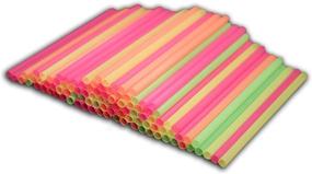 img 2 attached to 🥤 10.5-inch Extra Wide Long Neon Smoothie Boba Milkshake Straws (Pack of 100) - Sonrise