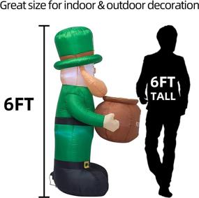 img 1 attached to 🍀 6 Feet St. Patrick's Day Inflatable Leprechaun with Cylinder for Indoor and Outdoor Yard Decoration