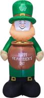 🍀 6 feet st. patrick's day inflatable leprechaun with cylinder for indoor and outdoor yard decoration logo