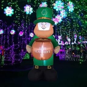 img 2 attached to 🍀 6 Feet St. Patrick's Day Inflatable Leprechaun with Cylinder for Indoor and Outdoor Yard Decoration