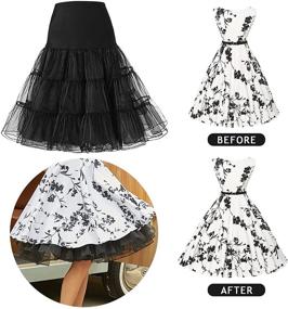 img 2 attached to 👗 Vintage Women's 1950s Petticoat Skirts: Elegant Puffy Tutu Crinoline Ballet Underskirt