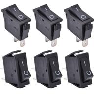 🔘 apiele rocker toggle switch kcd3-101 (6pcs, black) - ac 125v/20a, 250v/16a, on-off spst 2 pins логотип
